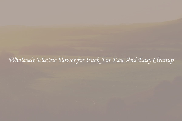 Wholesale Electric blower for truck For Fast And Easy Cleanup