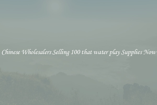 Chinese Wholesalers Selling 100 that water play Supplies Now