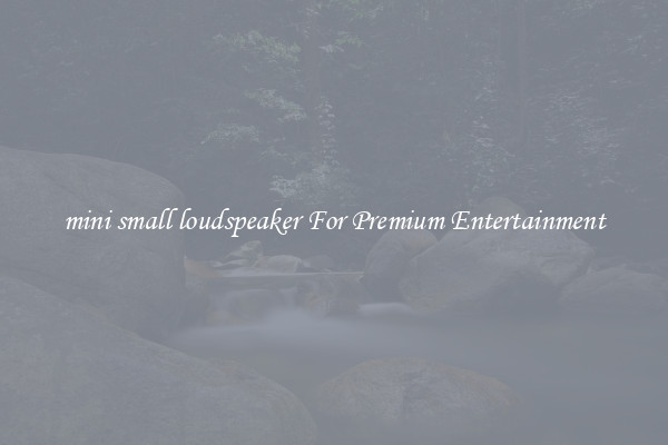 mini small loudspeaker For Premium Entertainment