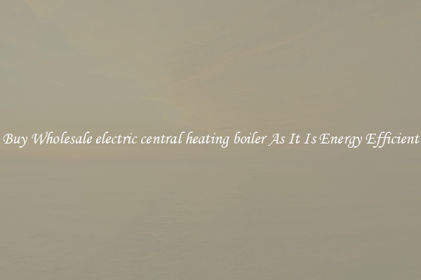 Buy Wholesale electric central heating boiler As It Is Energy Efficient