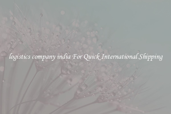 logistics company india For Quick International Shipping